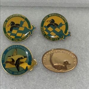 Vintage Ducks Unlimited Massachusetts Pin Lot 4  Lapel